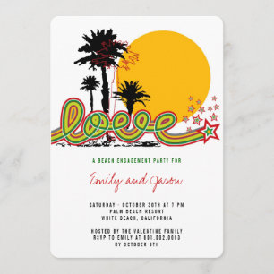 Invitation du Tropical Love Palm Trees Engagement 