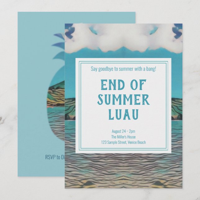 Invitation du Tropical Luau Party (Devant / Derrière)