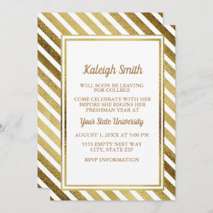 Invitation du Trunk Party Gold White College custo