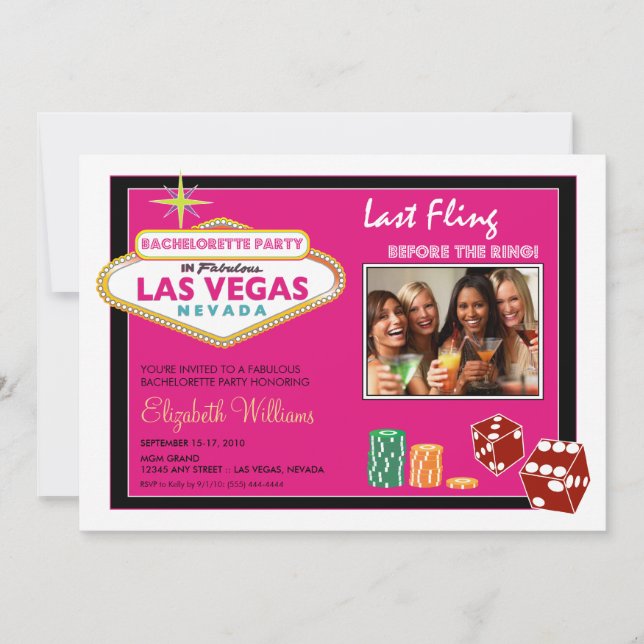 Invitation du Vegas Weekend Bachelorette Party (fu (Devant)