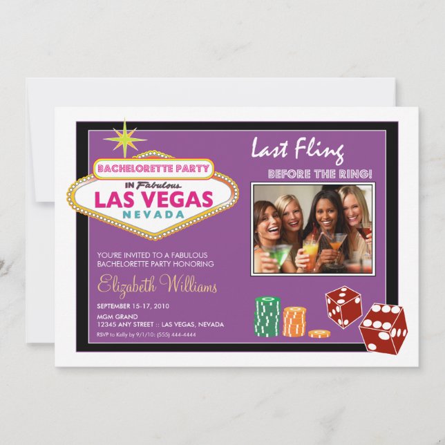 Invitation du Vegas Weekend Bachelorette Party (la (Devant)
