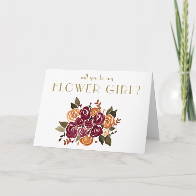 Invitation Du vin et des roses, voulez-vous être ma demoisell (Devant)