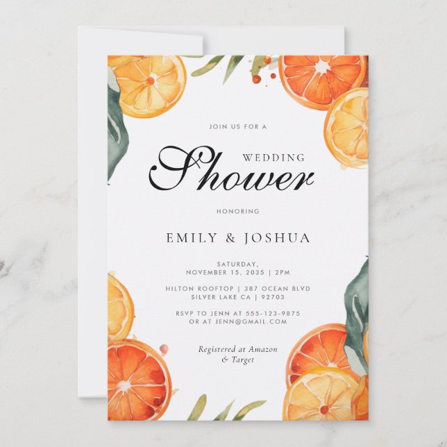 Invitation du wedding shower Aperol Spritz (Devant)