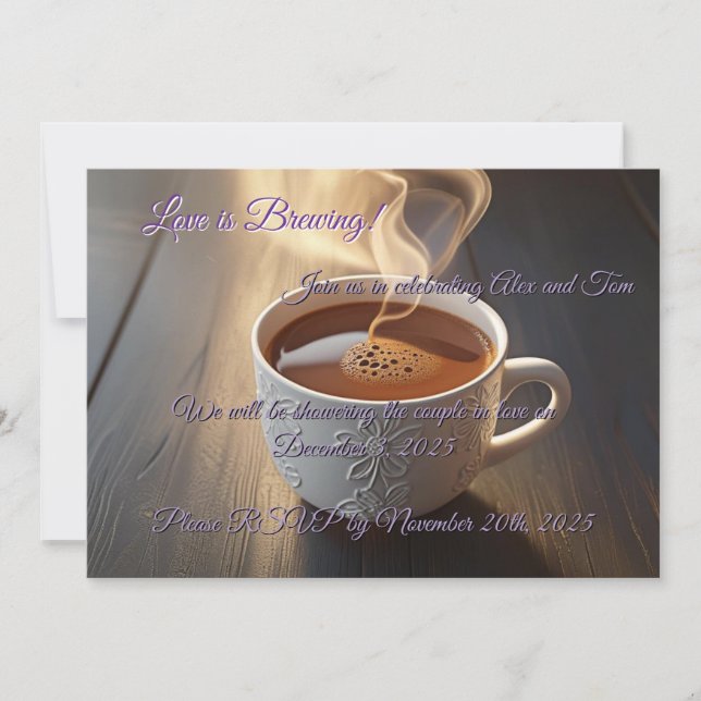 Invitation du Wedding shower de la coupe du café (Devant)