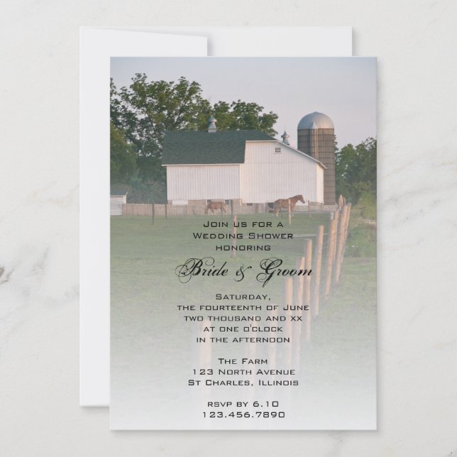 Invitation du Wedding shower de la grange du pays  (Devant)