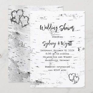 Invitation du Wedding shower d'écorce de bouleau b