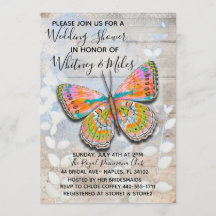 Invitation du Wedding shower du papillon de printe