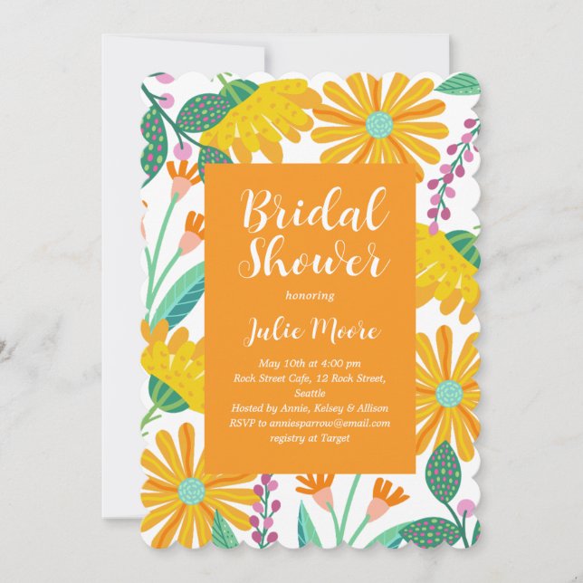 Invitation du Wedding shower nuptial de la puissan (Devant)