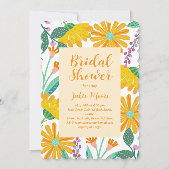 Invitation du Wedding shower nuptial de la puissan (Devant)
