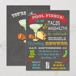 Invitation du Wedding shower Tacos et Tequila Pool