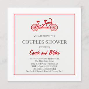 Invitation du Wedding shower Tandem Bike Couples