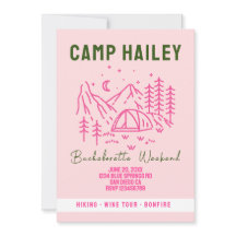Invitation du week-end de bachelorette du camp