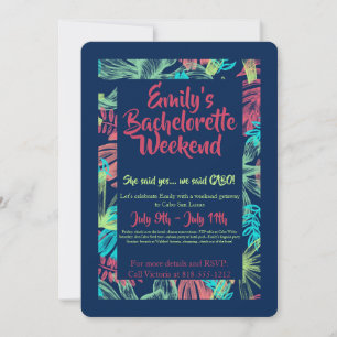 Invitation du week-end de bachelorette tropicale