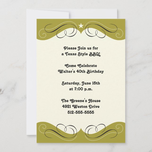 Invitation du Western Design Party (Devant)