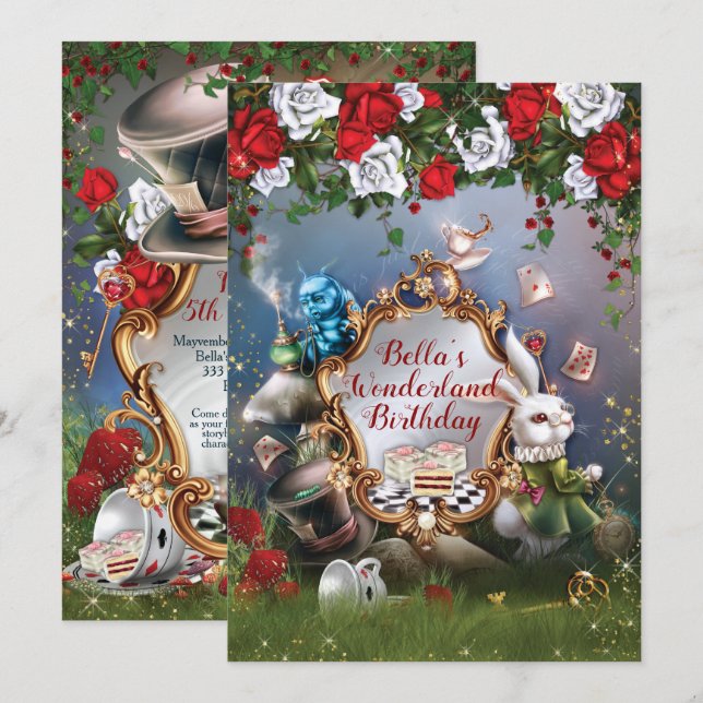 Invitation du Wonderland Party (Devant / Derrière)