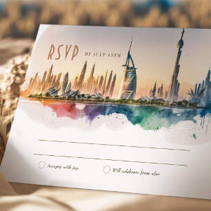 Invitation Dubai RSVP Mariage Insérer destination EAU
