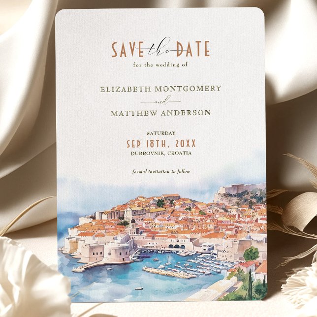 Invitation Dubrovnik Croatie Enregistrer la date Destination (Créateur téléchargé)