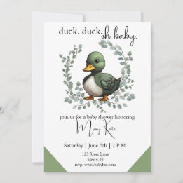 Invitation Duck Duck Oh Baby canard thème baby shower