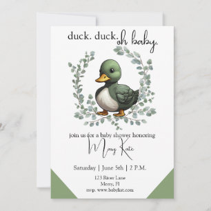 Invitation Duck Duck Oh Baby canard thème baby shower