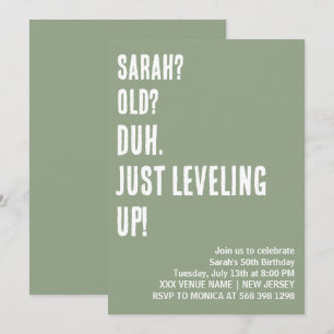 Invitation DUH PERSONNALISÉ. JUSTE LE NIVEAU ! Anniversaire d