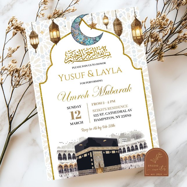 Invitation d'Umroh Mubarak Musulman en Or, (Créateur téléchargé)