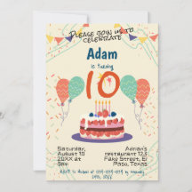 Invitation d'un Anniversaire de enfant : ballons,