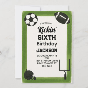 Invitation d'un anniversaire de enfant de football