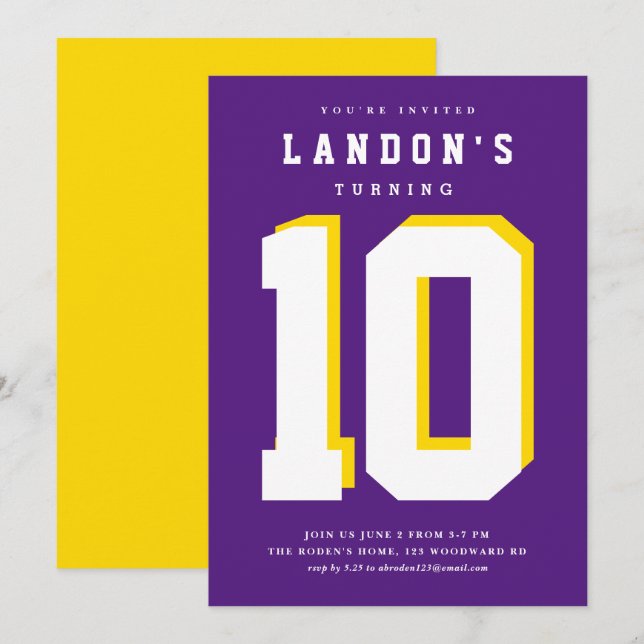 Invitation d'un anniversaire de enfant fanatique d (Devant / Derrière)