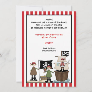 Invitation d'un anniversaire de enfant pirate - fr