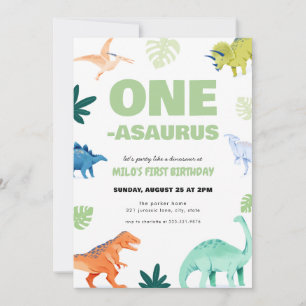 Invitation d'un asaurus dinosaure pour le premier 