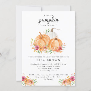 Invitation d'un Baby shower d'automne un peu Citro