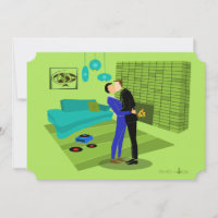 Invitation d'un Couple Gay Rétro Amoureux