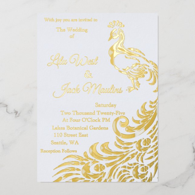 Invitation d'un grand Mariage de paon (Recto)