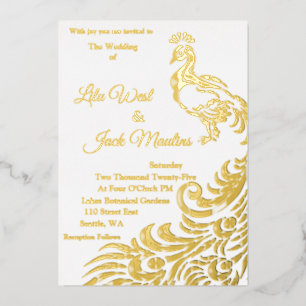 Invitation d'un grand Mariage de paon