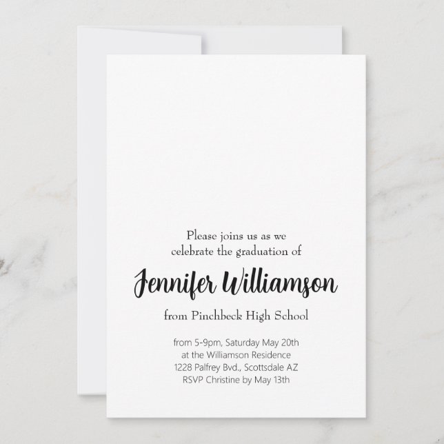 invitation d'un parti diplômé d'un côté (Devant)