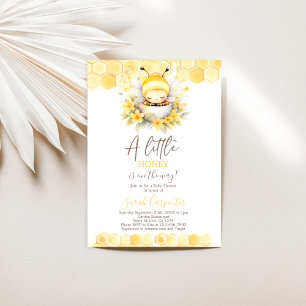 Invitation d'un petit Baby shower neutre au miel