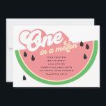 Invitation d'un premier anniversaire dans un melon<br><div class="desc">One In a Melon First Birthday Invitation. Conçu pour cet âge spécial d'un an et parfait pour un jardin d'été ou une fête de parc.</div>