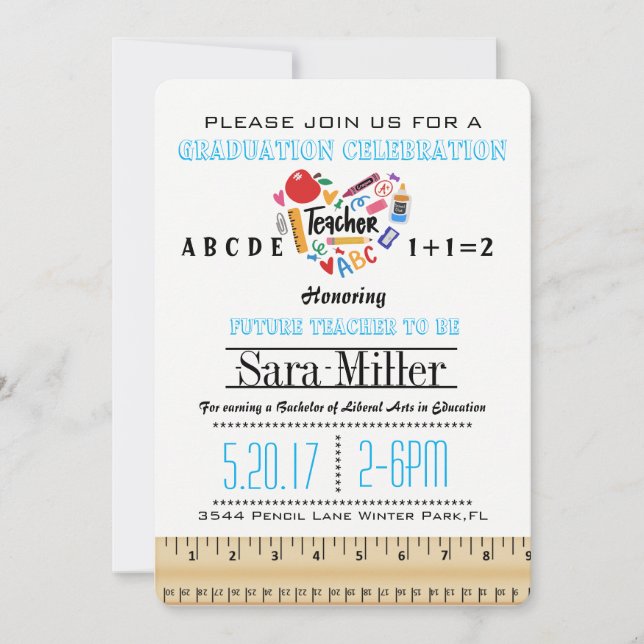 Invitation d'un professeur de règle et de pomme (Devant)