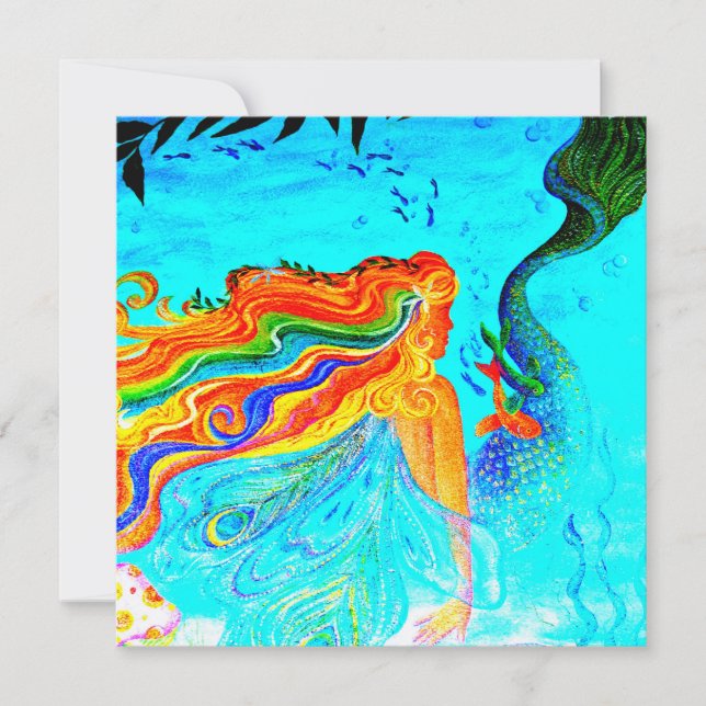 invitation d'une chevelure de sirène d'arc-en-ciel (Devant)