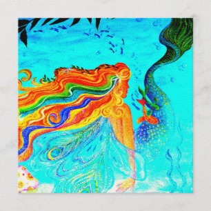 invitation d'une chevelure de sirène d'arc-en-ciel