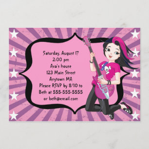 Invitation d'une chevelure noire d'anniversaire de