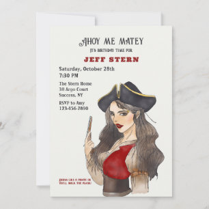 Invitation d'une femme pirate