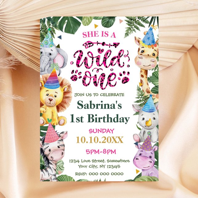 Invitation d'une fille d'anniversaire sauvage (Créateur téléchargé)