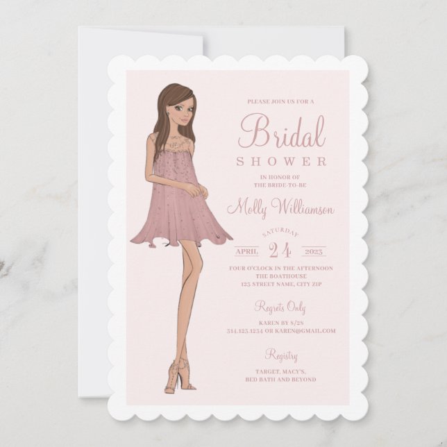 Invitation d'une mariée de mode (Devant)