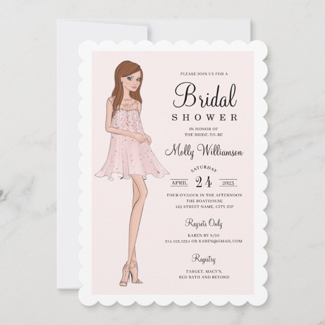 Invitation d'une mariée de mode (Devant)