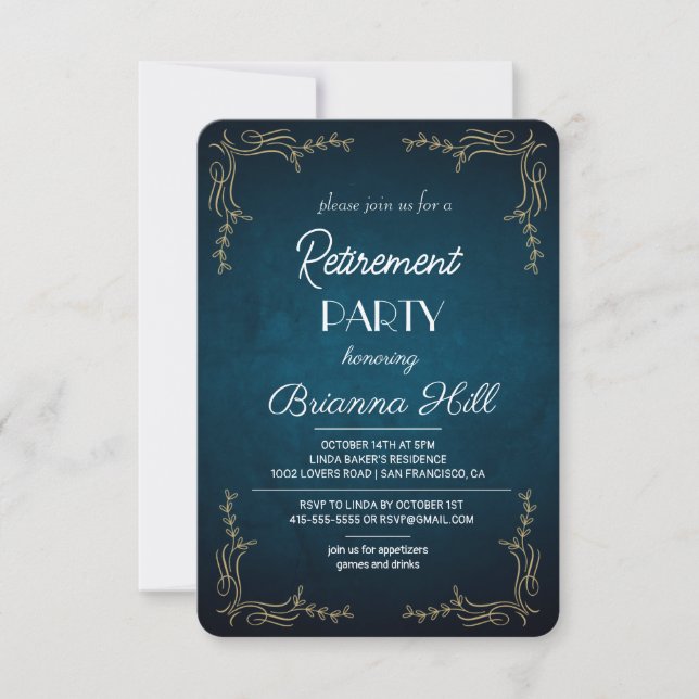 Invitation d'une partie de retraite personnalisée  (Devant)