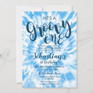 Invitation d'une partie super Hippy Tie Dye Boy