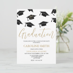 Invitation d'une soirée de graduation élégante mod