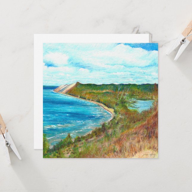 Invitation Dunes de l'ours de sommeil Lakeshore Michigan Beac (Devant/Arrière en situation)