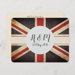 Invitation d'Union Jack de monogramme de Harry